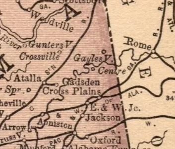 Historic 1851 map showing Cross Plains