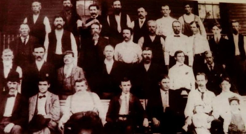 Group portrait of the men of Cross Plains